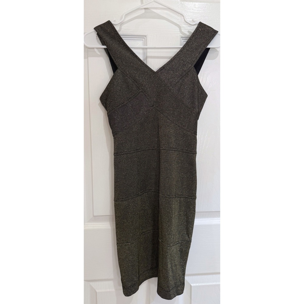 Bailey Blue Dress Black Gold Metallic Party‎ Cocktail Mini Dress